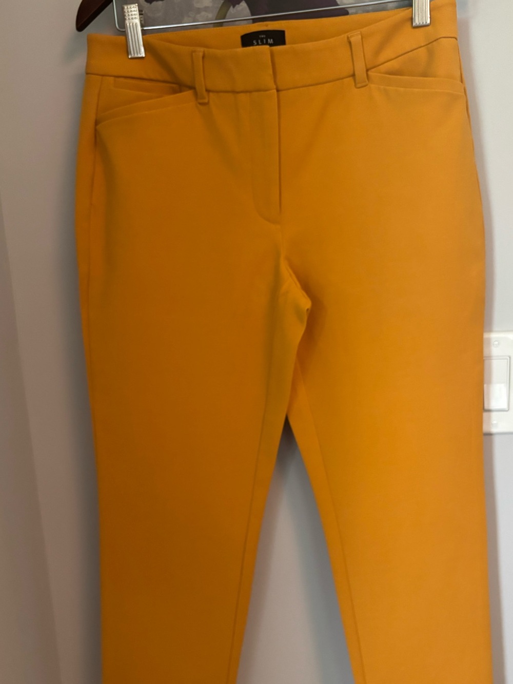 White House Black Market Slim Tapered Pants in Mustard Yellow